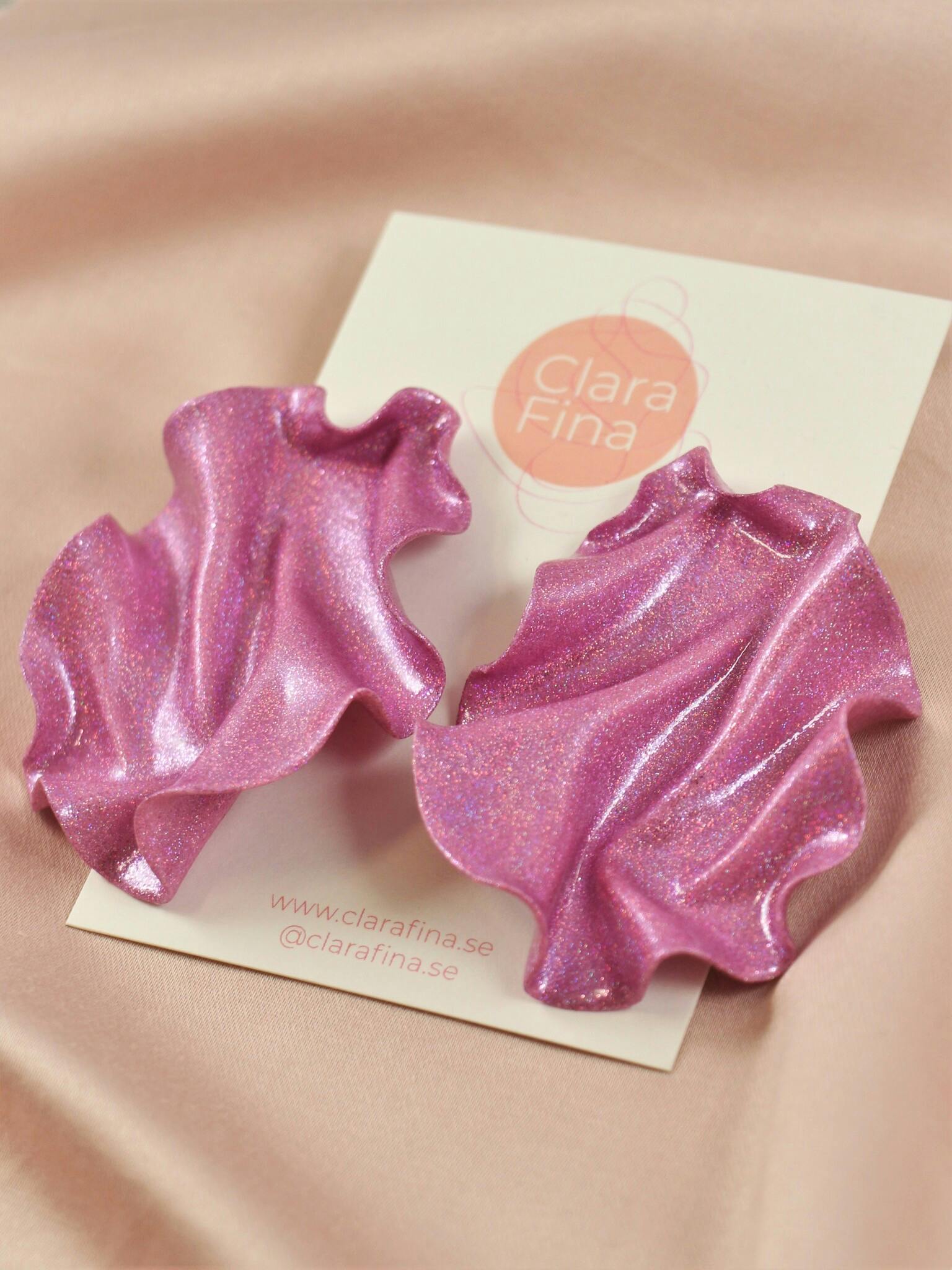 Satin rosa glitter