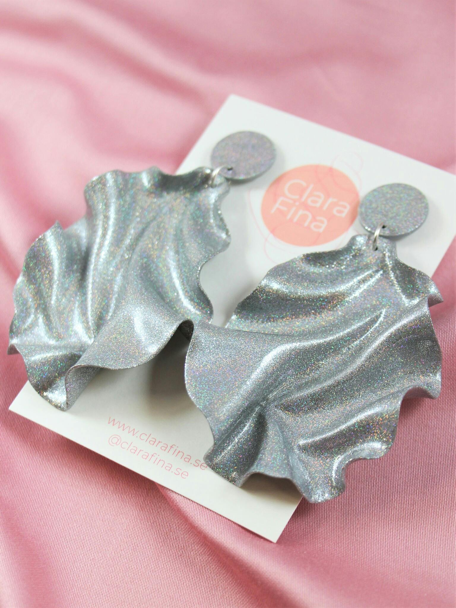 Satin Round top Silverglitter