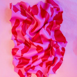 Skulptur Satin Rosa och röd
