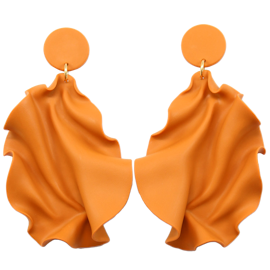 Satin round top Varm orange