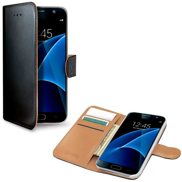 Celly Plånboksfodral för Samsung Galaxy S5 - Svart/Beige