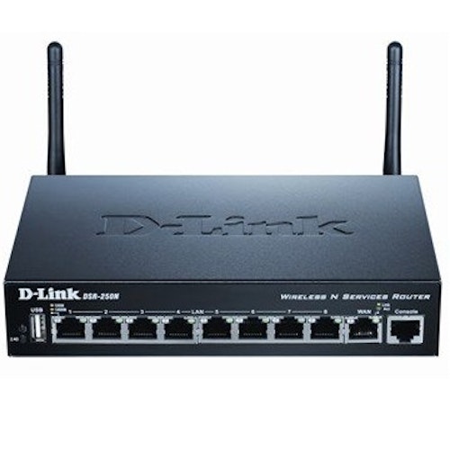 D-Link DSR-250N - WLAN Router, 8-ports-switch, 802.11n/g/b, 300Mbps