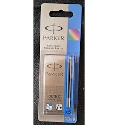 Bläckpatroner för Parker fontänpennor Blå 10st Quink