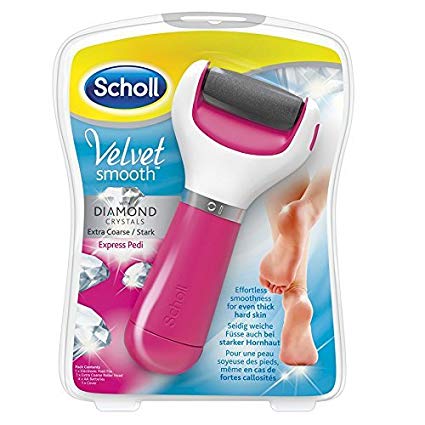 Scholl Velvet Smooth Pedi Electric Foot File Hard Skin Remover, Pink