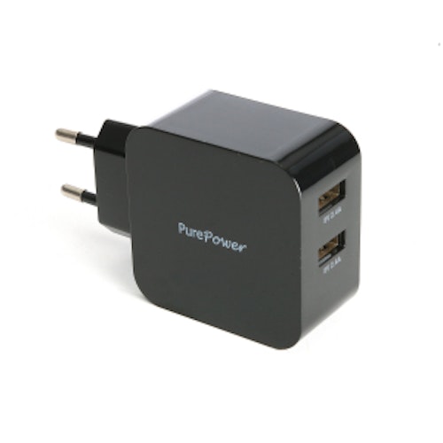 PurePower 230V 2x USB-adapter