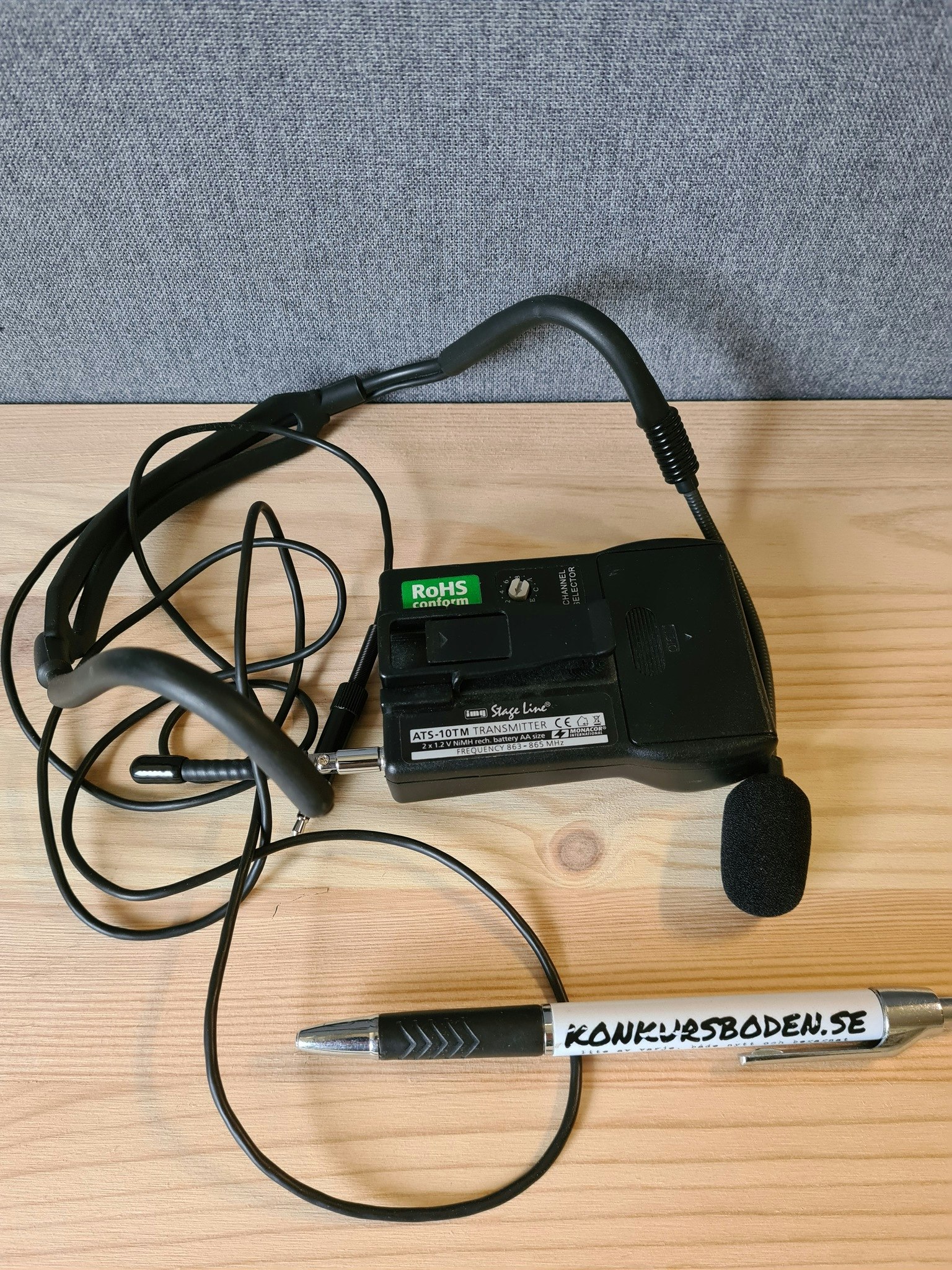 Headset Talmikrofon IMG StageLine HSE-100 Sändare signal:Sladd
