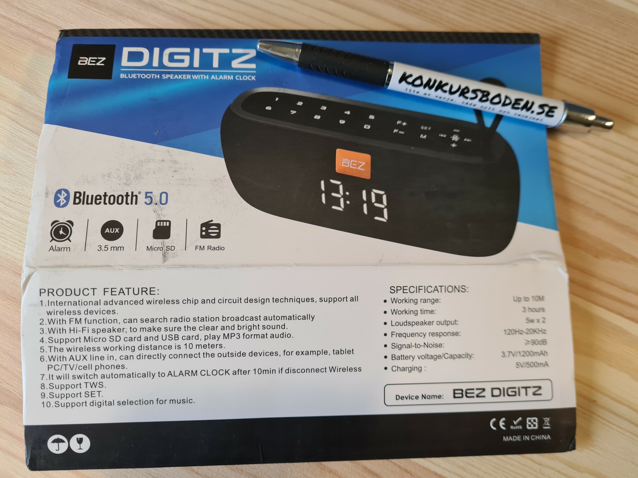 BEZ DIGITZ bluetooth speaker with alarm clock