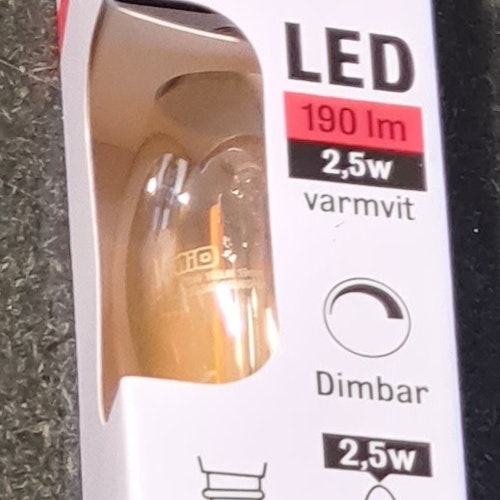 Mio LED 190lm 2,4w varmvit dimbar E14