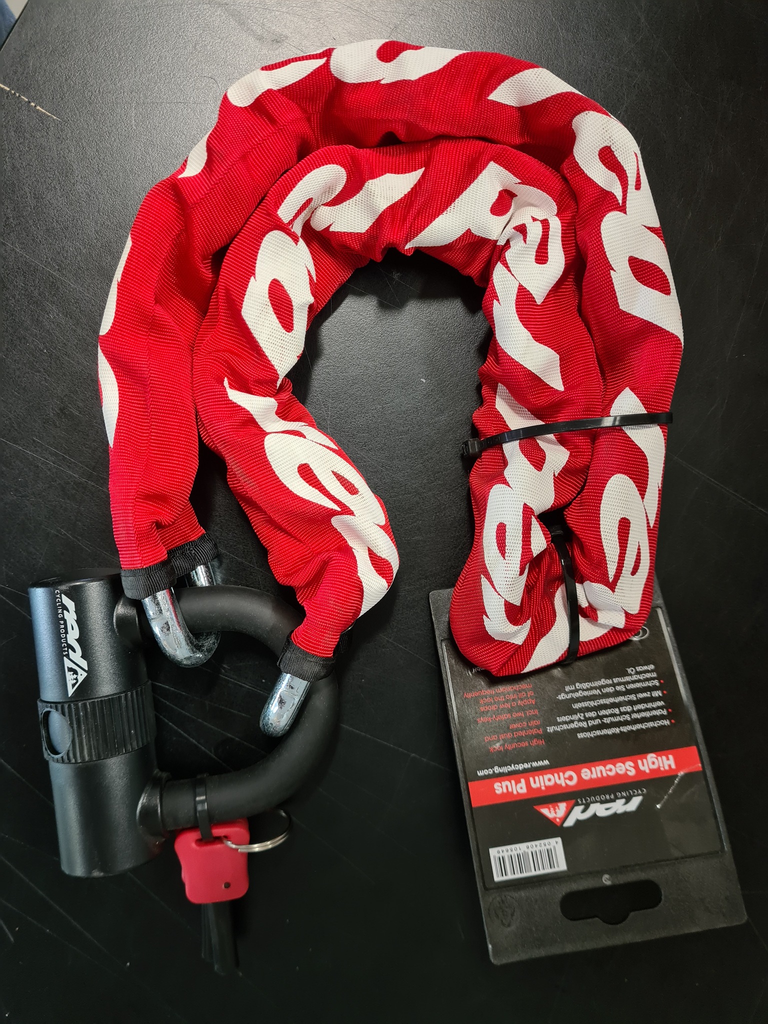Red Cycling Products High Secure Chain Plus Kedjelås röd