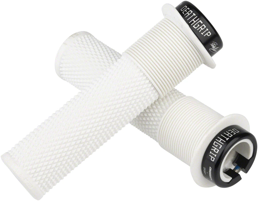 DMR DeathGrip Flanged Grips - Thick, Lock-On, White