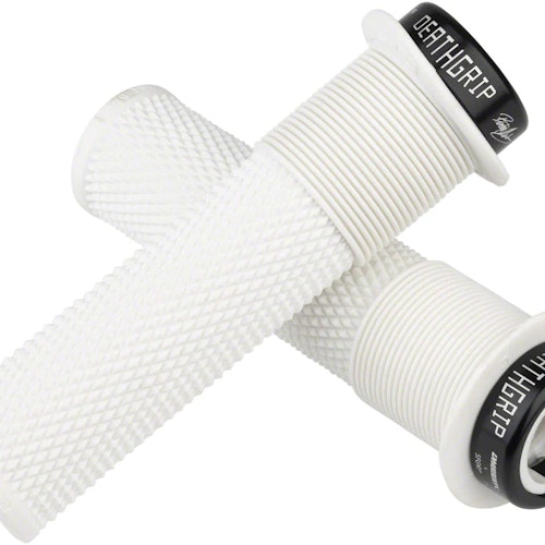 DMR DeathGrip Flanged Grips - Thick, Lock-On, White