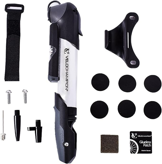 Cykelpump + reparationssats för punktering, VeloChampion