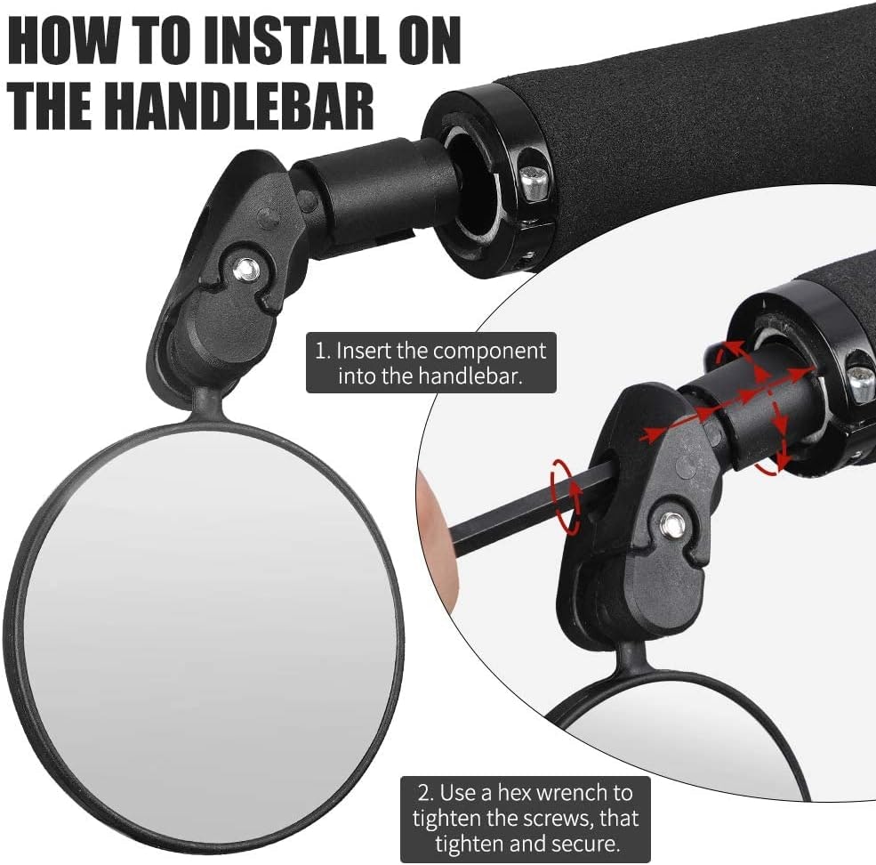 WESTGIRL Bike Mirror Bar End, HD Convex 360°