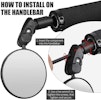 WESTGIRL Bike Mirror Bar End, HD Convex 360°