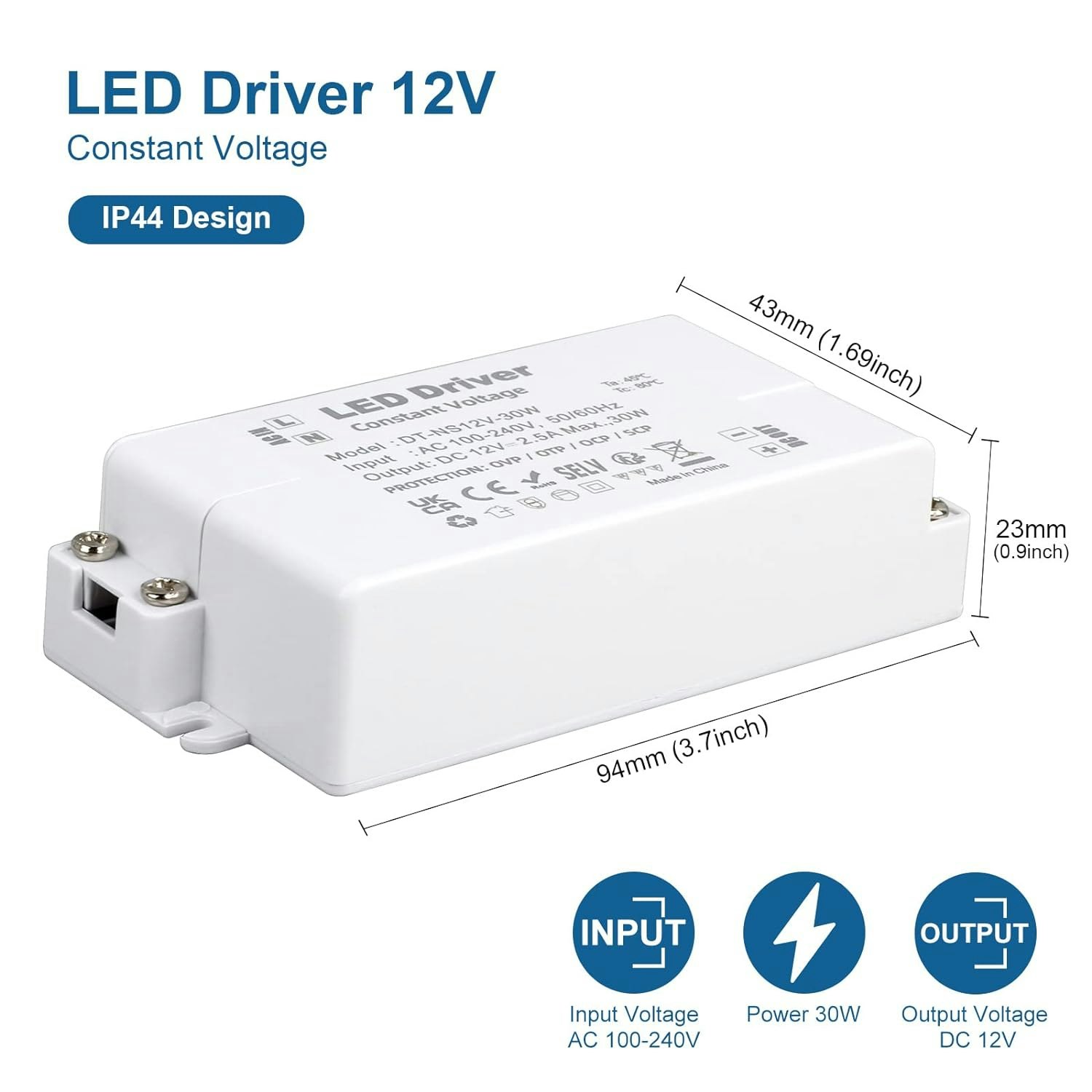 VARICART LED drivrutin 12V 30W