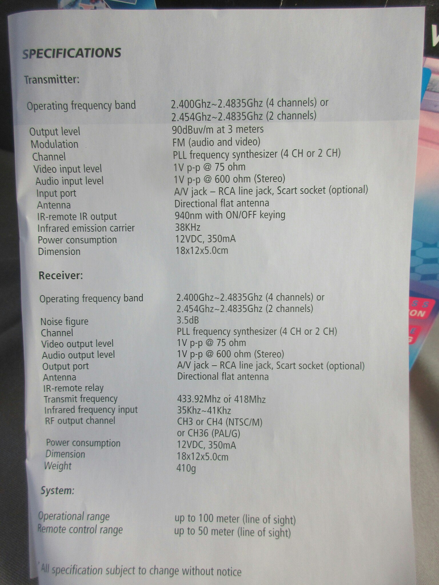 VID-TRANS 2.4 GHz Video Sender