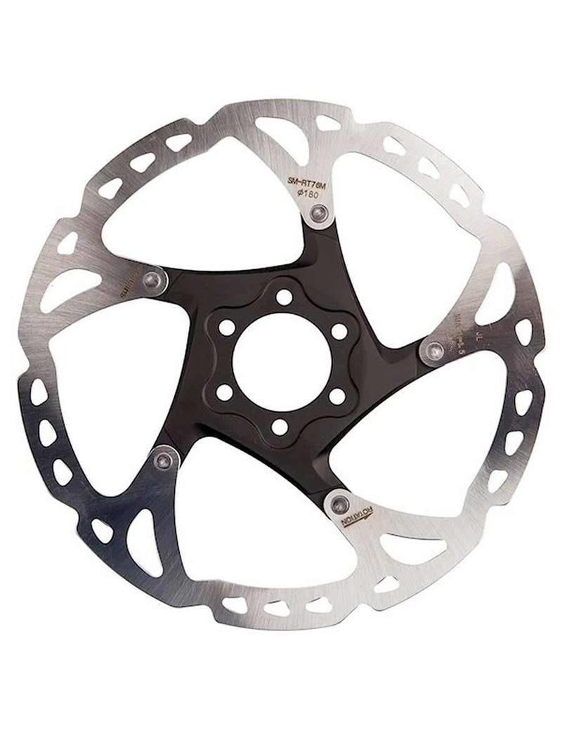 Shimano bromsskiva RT76 med internationell 6 bults infästning.