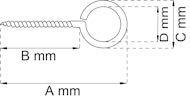 HABO Skruvögla 1 Elzink 42 mm. 10 st.
