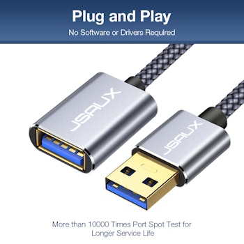 JSAUX  USB-A to USB-A 3.0 Extention Nylon Cable