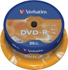 Verbatim DVD-R, 16x, 4,7 GB/120 min, 25-pack spindel, AZO