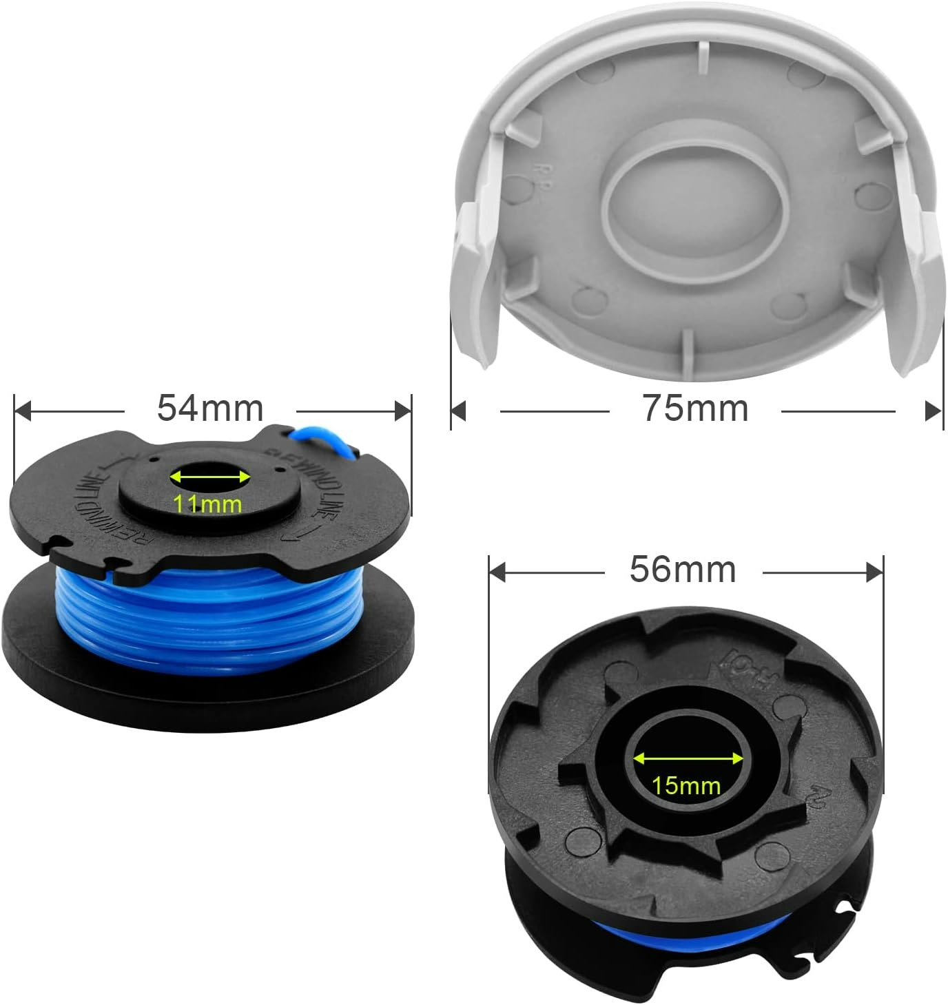 Uchidodo Trimmertråd till Ryobi Trimmer One+ 18V. 6 st.