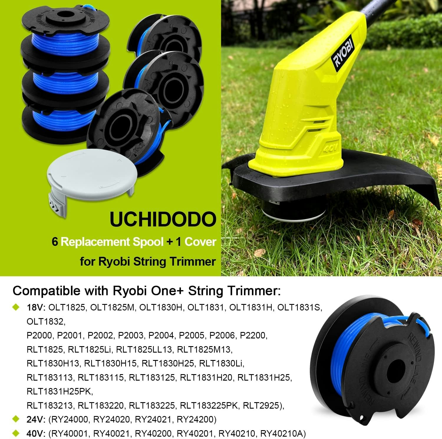 Uchidodo Trimmertråd till Ryobi Trimmer One+ 18V. 6 st.
