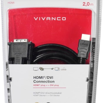 Vivanco 47056 video cable adapter 2 m DVI-D HDMI Grey