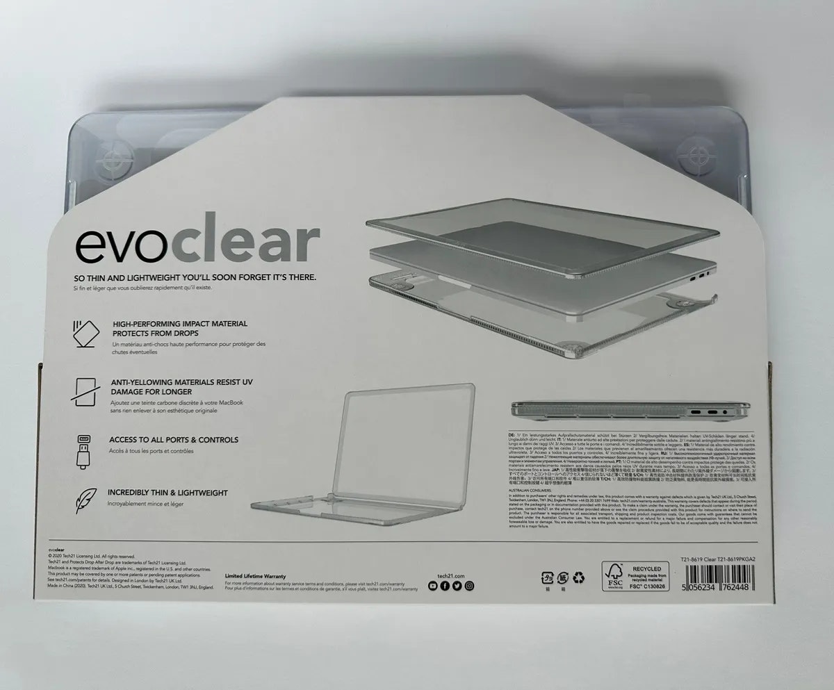 Tech21 13" Evo Clear Case for MacBook Pro 2020