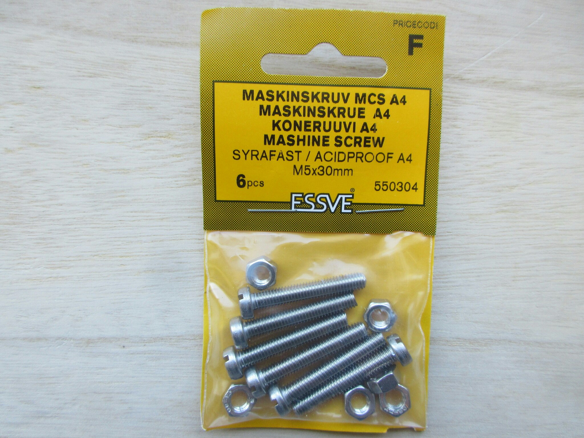 ESSVE Maskinskruv MCS A4 Syrafast M5x30 mm. 6 st.