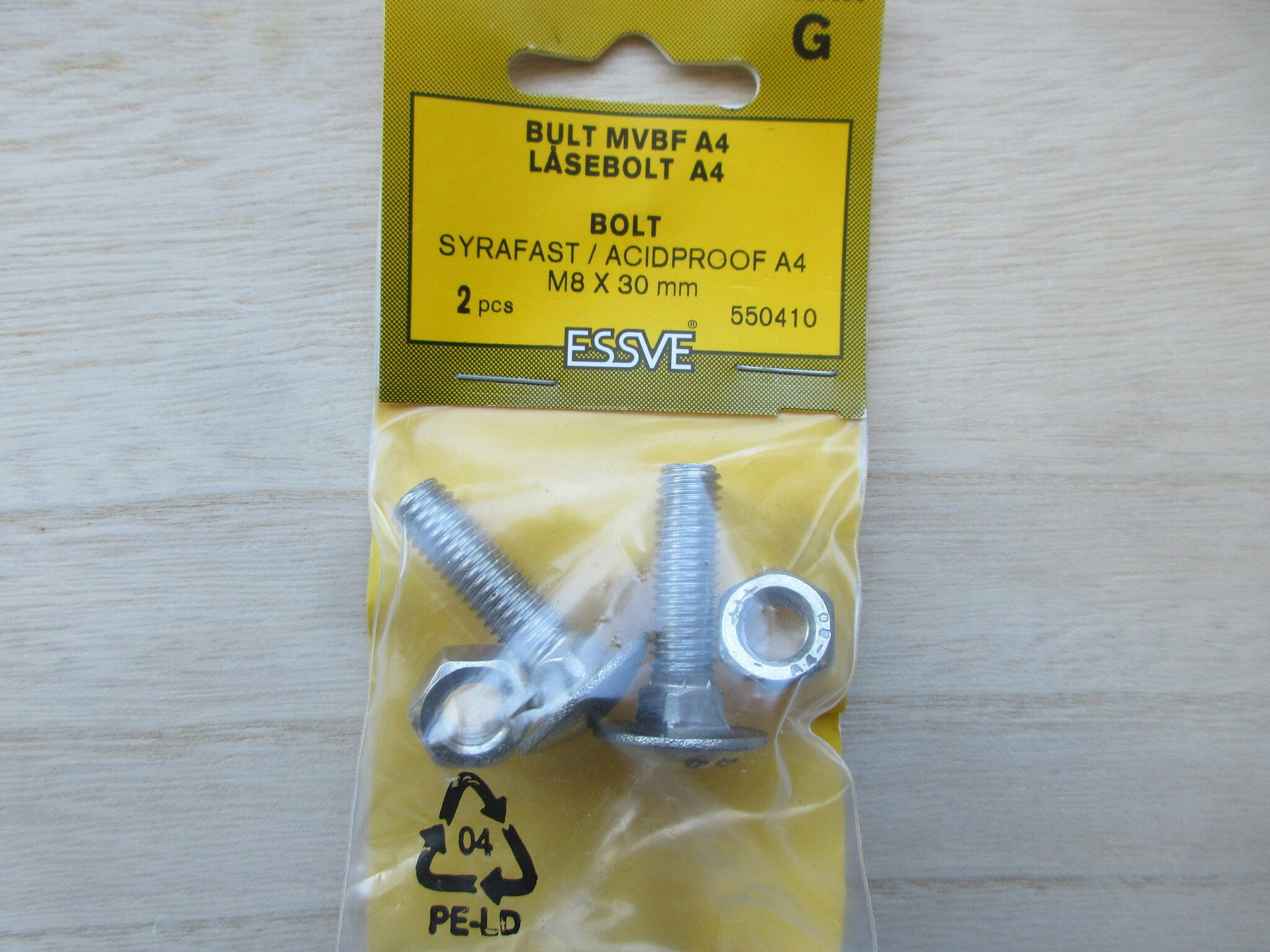 ESSVE Vagnsbult MVBF A4 Syrafast M8x30 mm. 2 st.