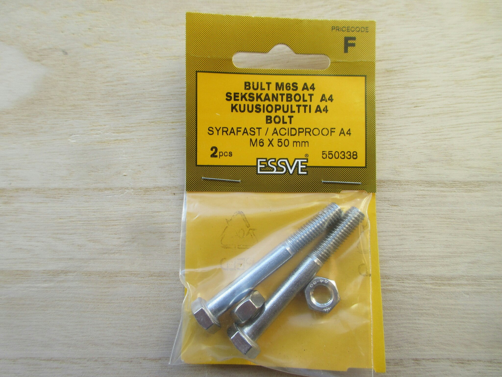 ESSVE Bult M6S A4 Syrafast M6x50 mm. 2 st.