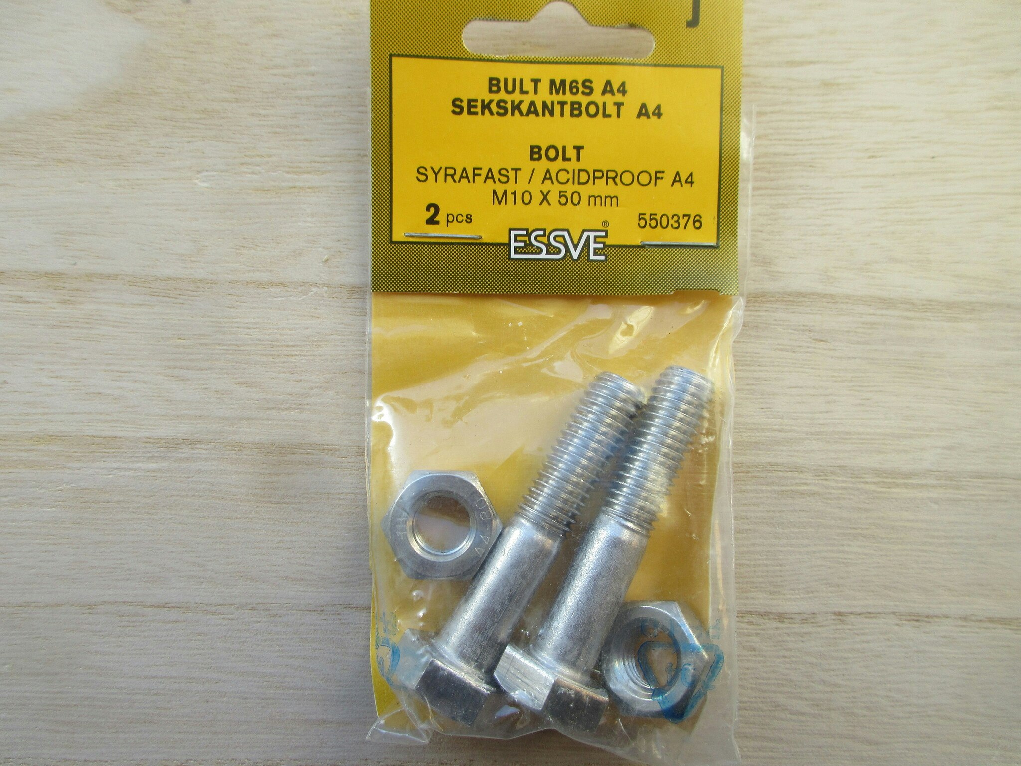 ESSVE Bult M6S A4 Syrafast M10x50 mm. 2 st.