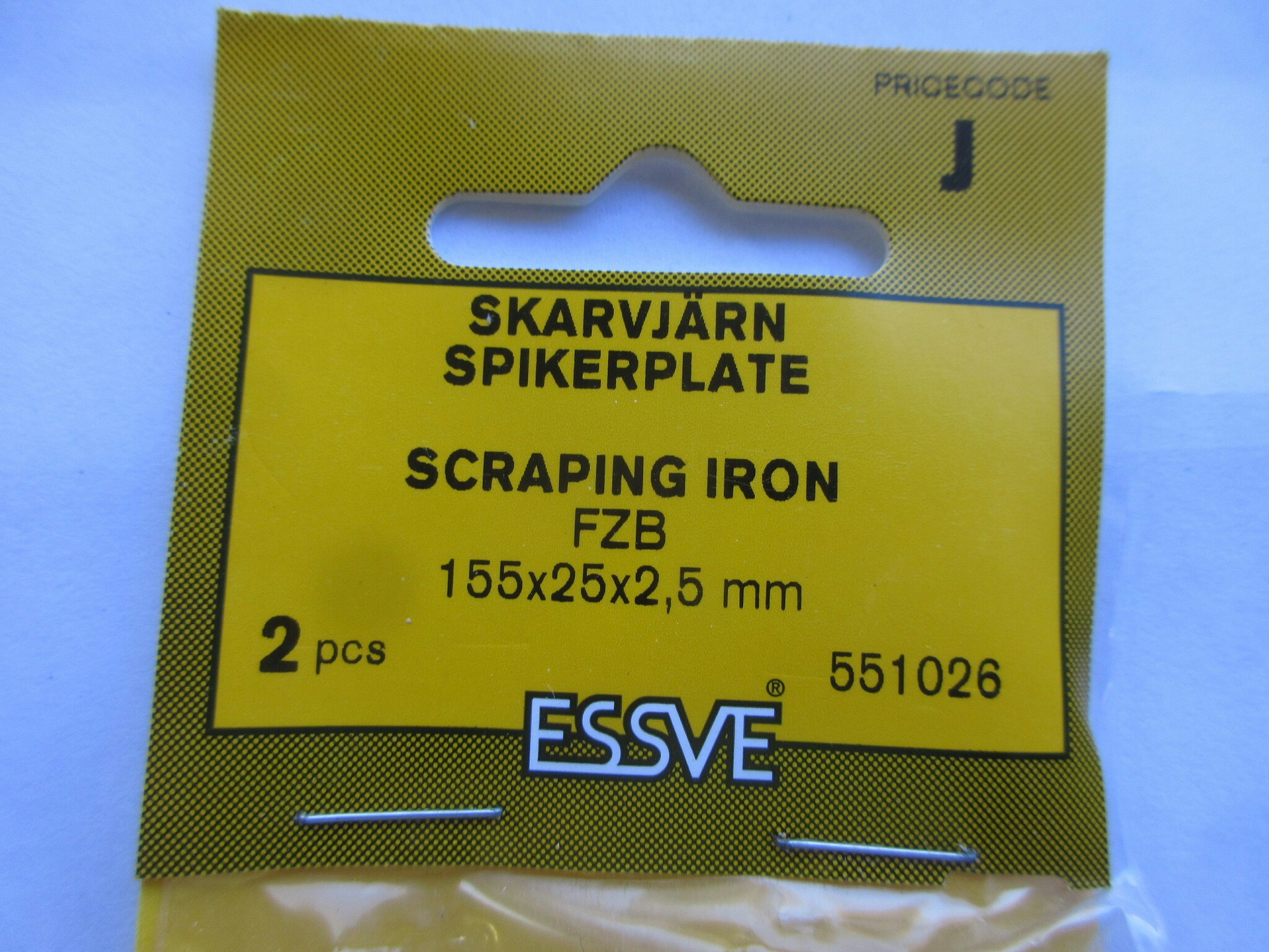 ESSVE Skarvjärn FZB155x25x2,5 mm. 2 st.