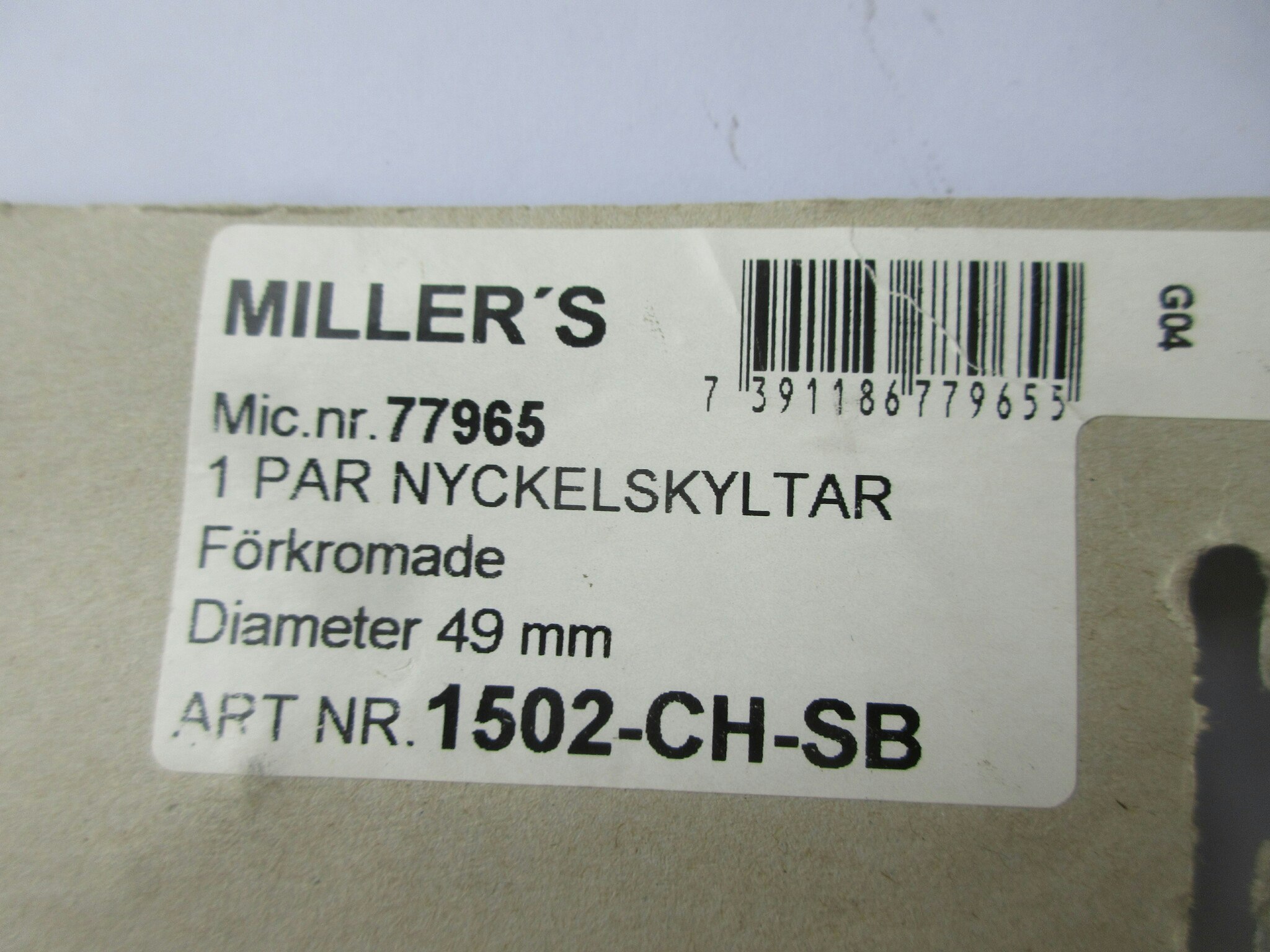 Millers Nyckelskylt Förkromad 77965