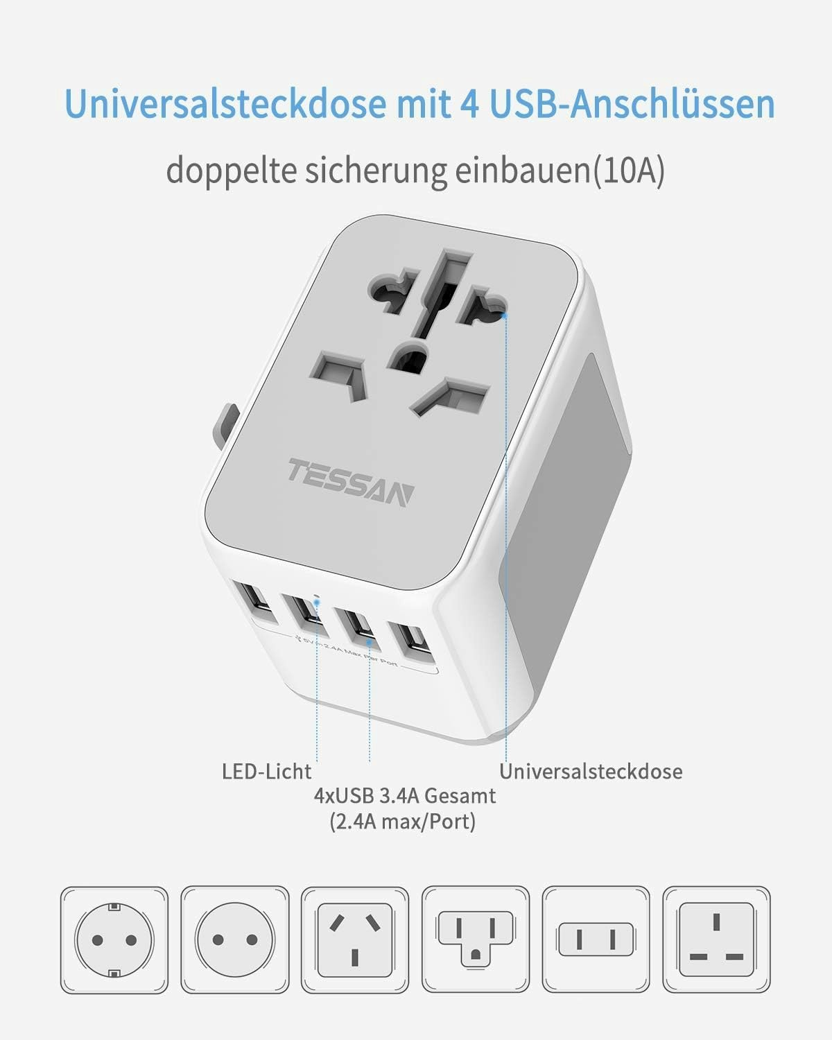 Tessan Universal Travel Adapter 633F