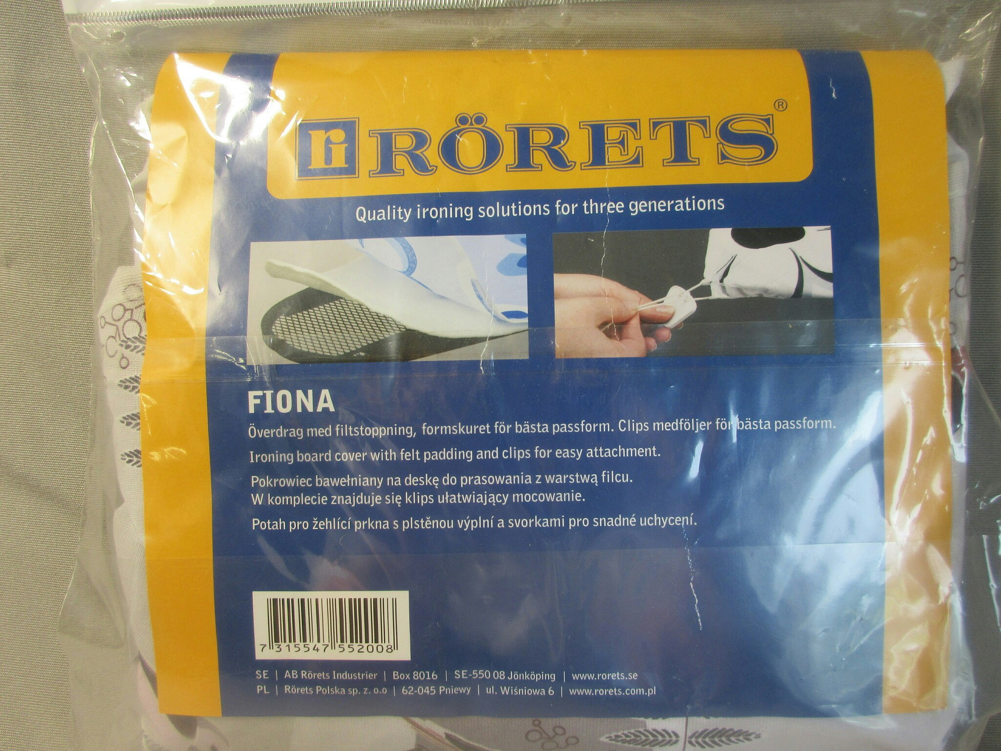 Rörets Överdrag Fiona till bordsstrykbord 30x90 cm. Löv