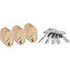 Assa Abloy Cylinder d12 1201 LL3 mattmässing 5 nycklar