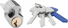 Assa Abloy d12 Cylinder 1209/4087. 3 nycklar Mattkrom
