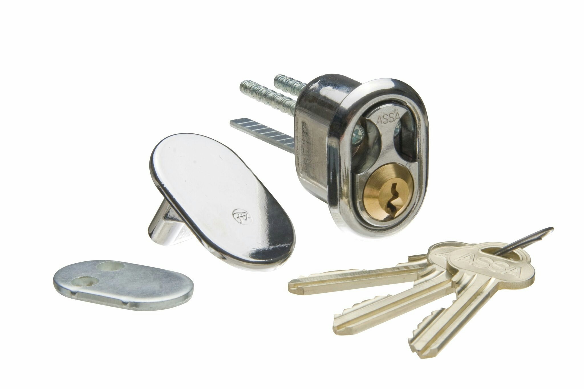 Assa Abloy d12 Cylinder 1209/4087. 3 nycklar Mattkrom