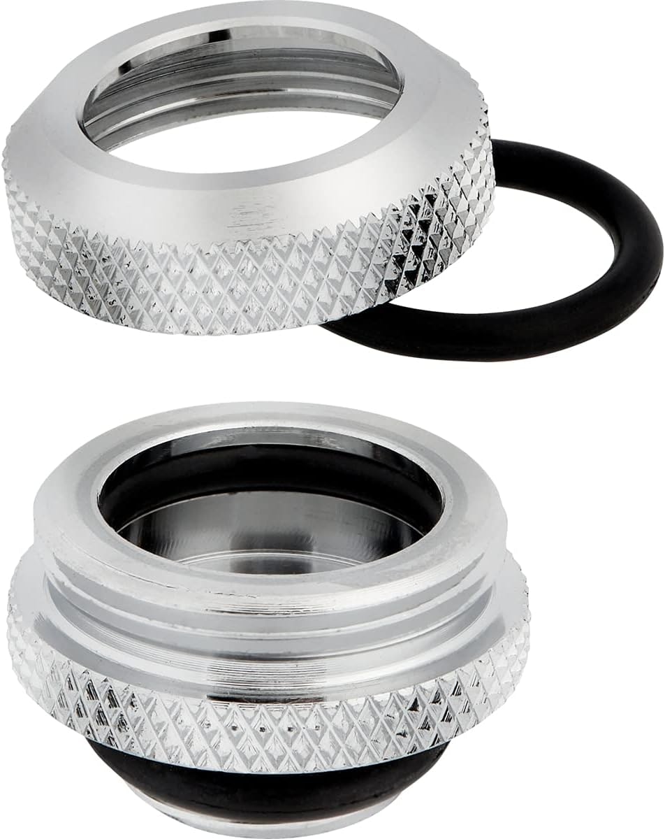 Corsair Hydro X Series XF Hardline Fitting, 14mm OD, Chrome, 4-pack