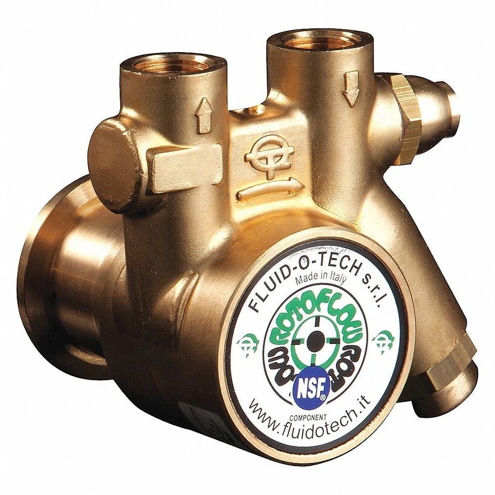 Fluid-O-Tech PA301X Brass rotary vane pump