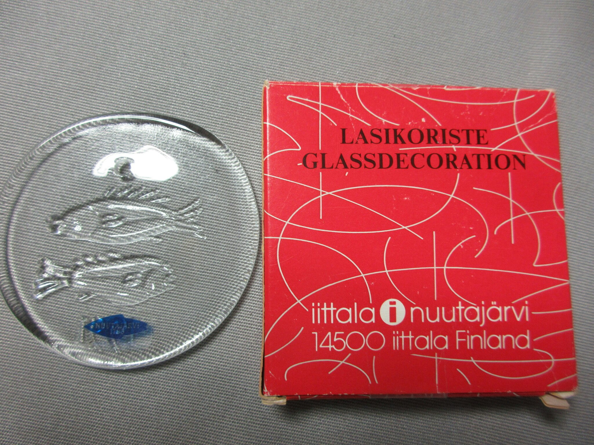 ittala Nuutajärvi Crystal Dekoration Fiskar 1991