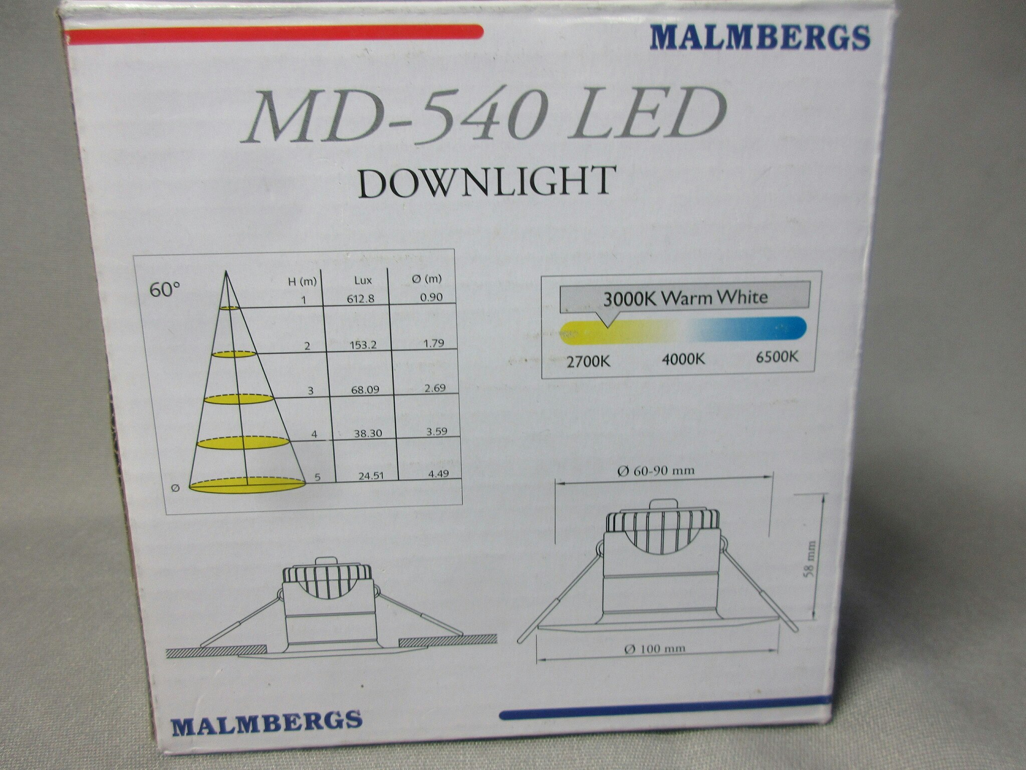 Malmbergs MD-540 LED Downlight 6W. 9974309