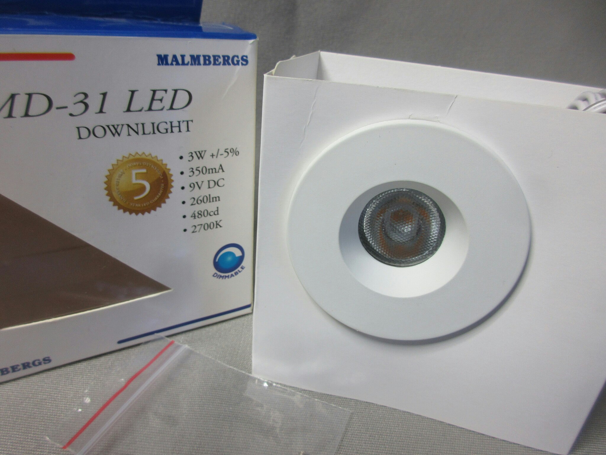 Malmbergs MD-31 LED Downlight 3W. 9974443