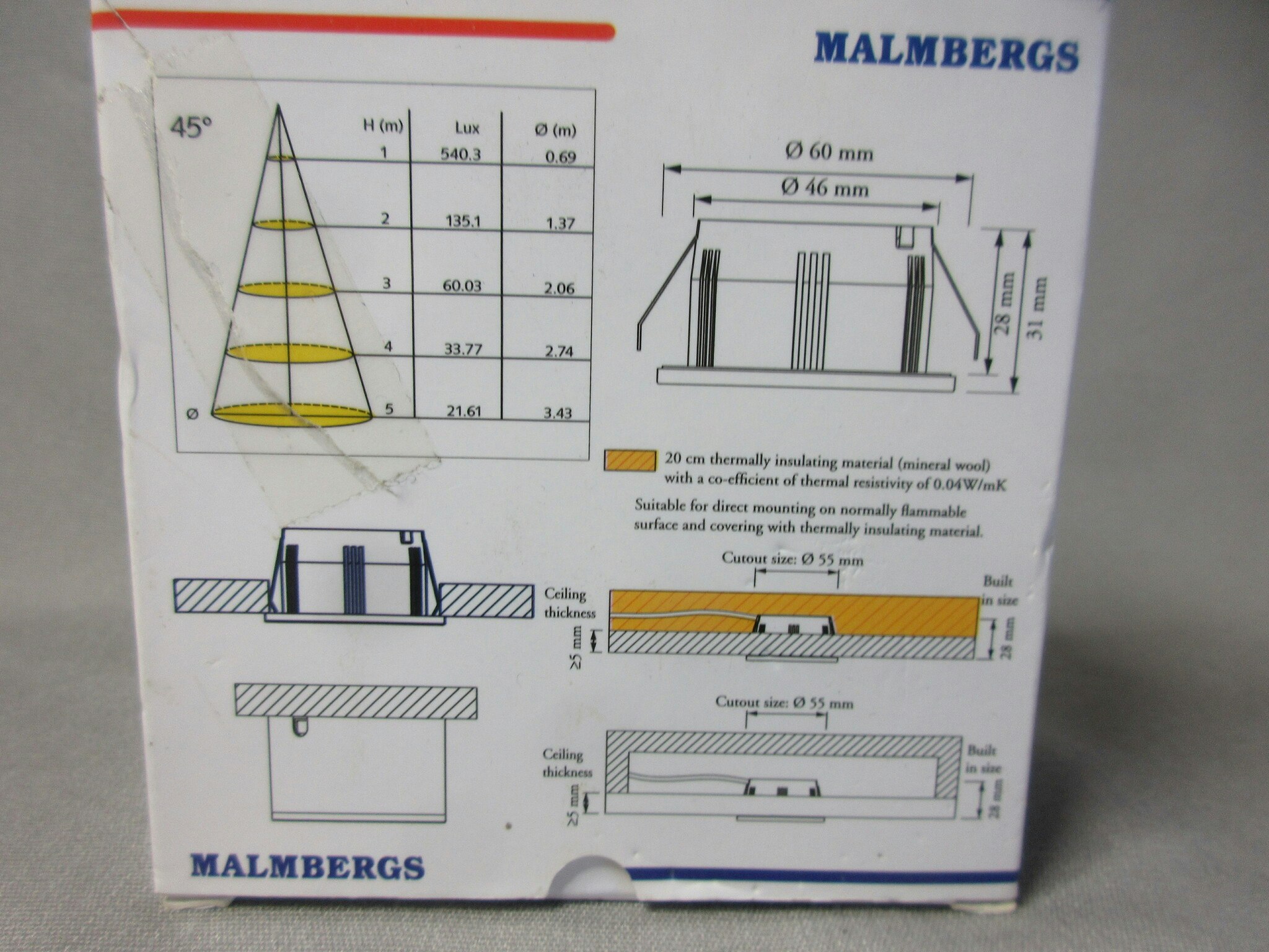 Malmbergs MD-31 LED Downlight 3W. 9974443