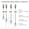 PIPIKA iPhone Charger Cable 4-Pack 0.5-3 m