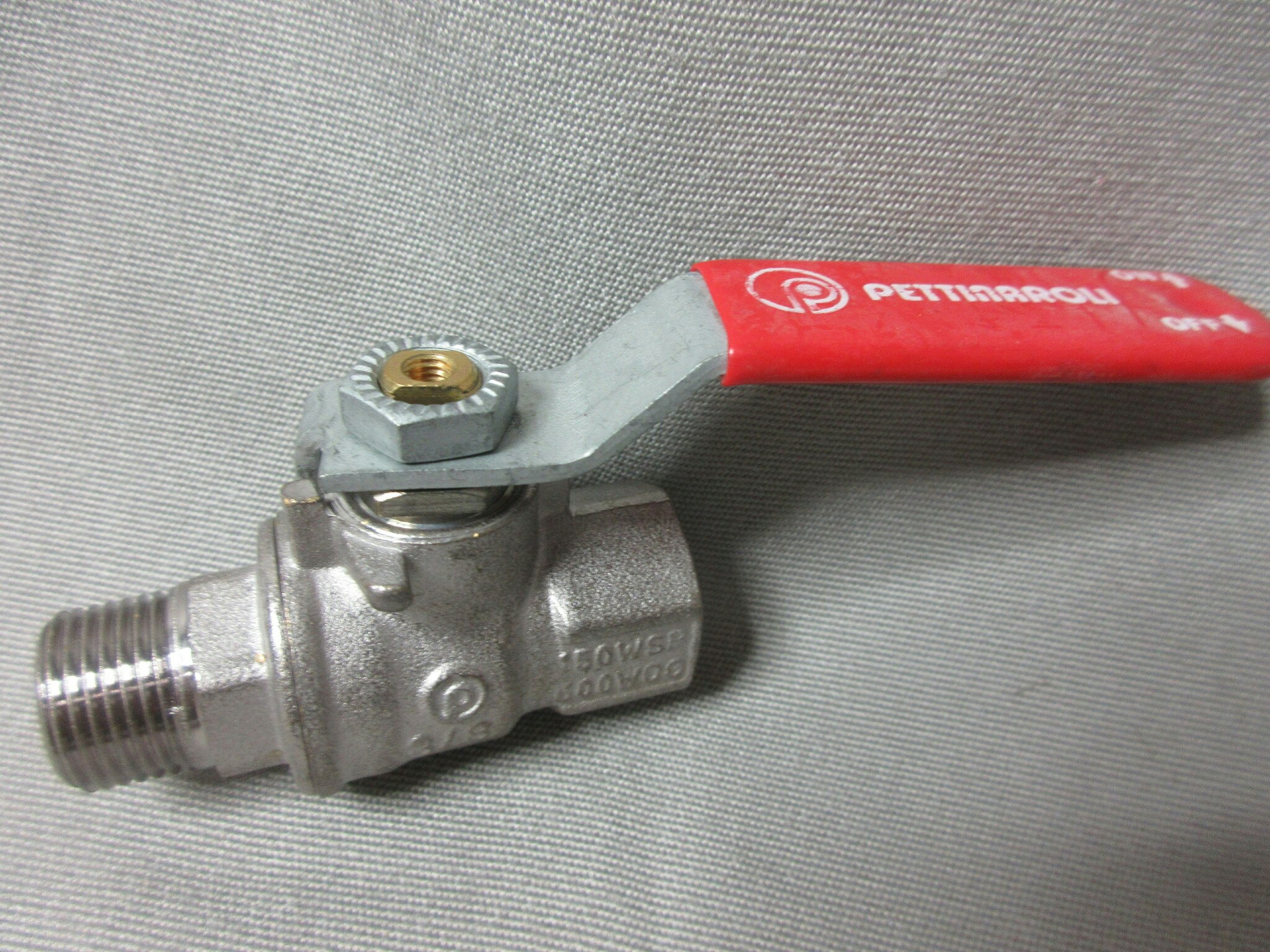PETTINAROLI Kulventil 3/8" stålhandtag