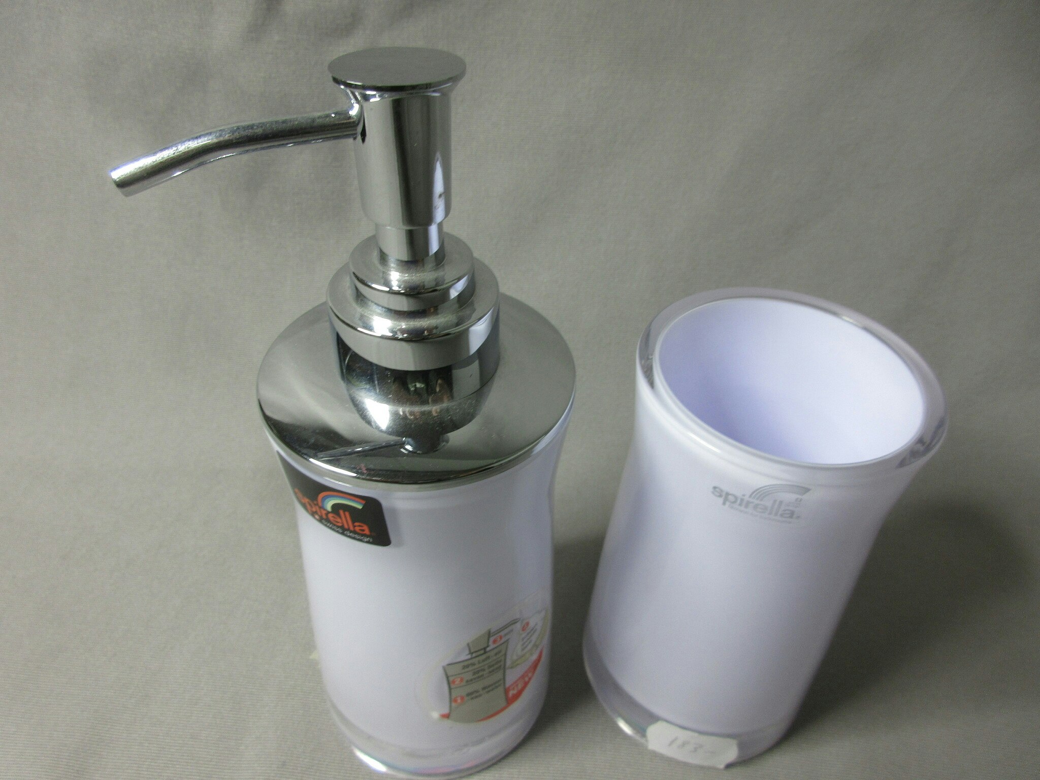 Spirella Sydney Soap Dispenser & Toothmug.