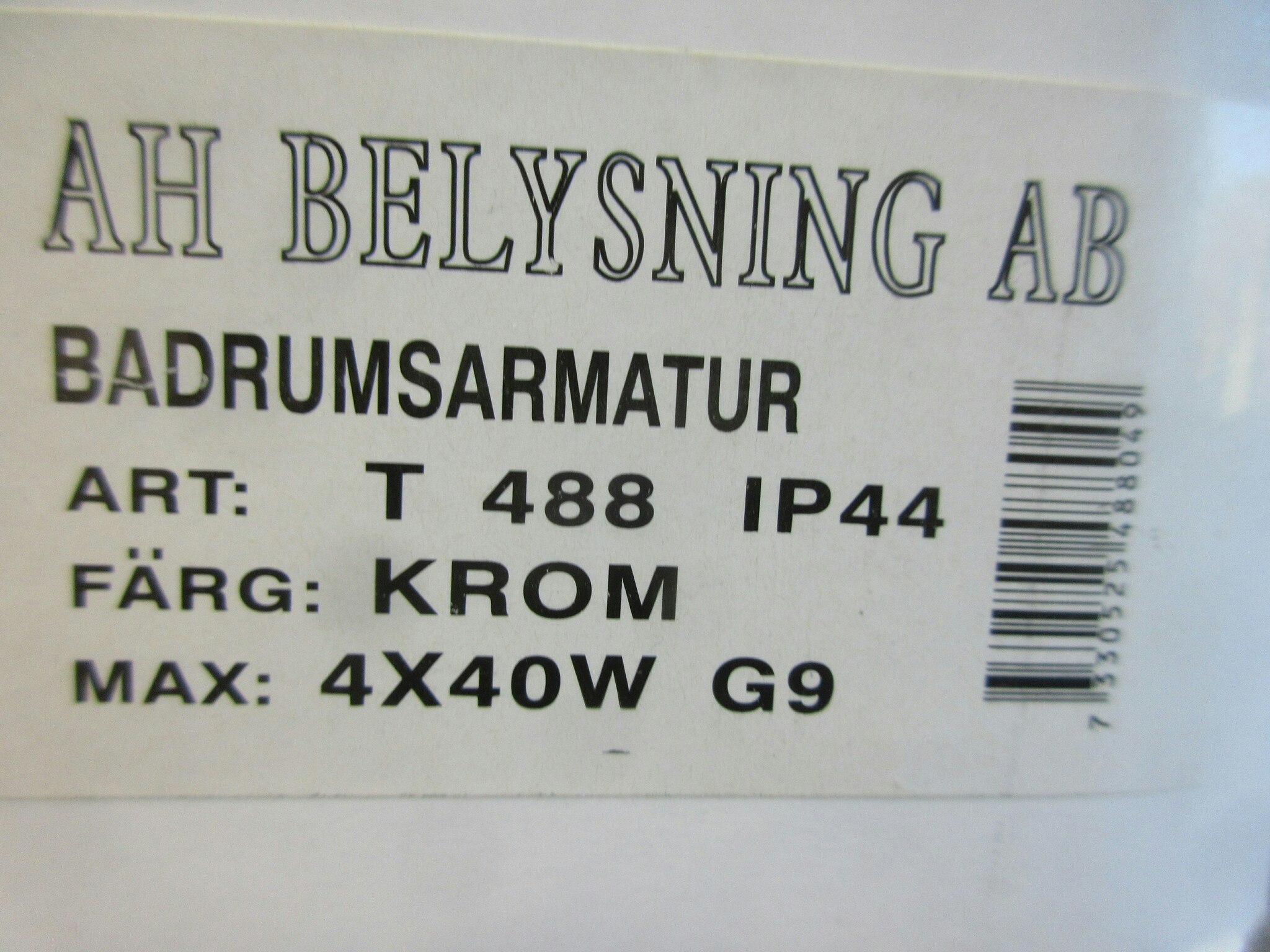 AH Belysning Badrumsarmatur Tak T 488 IP44