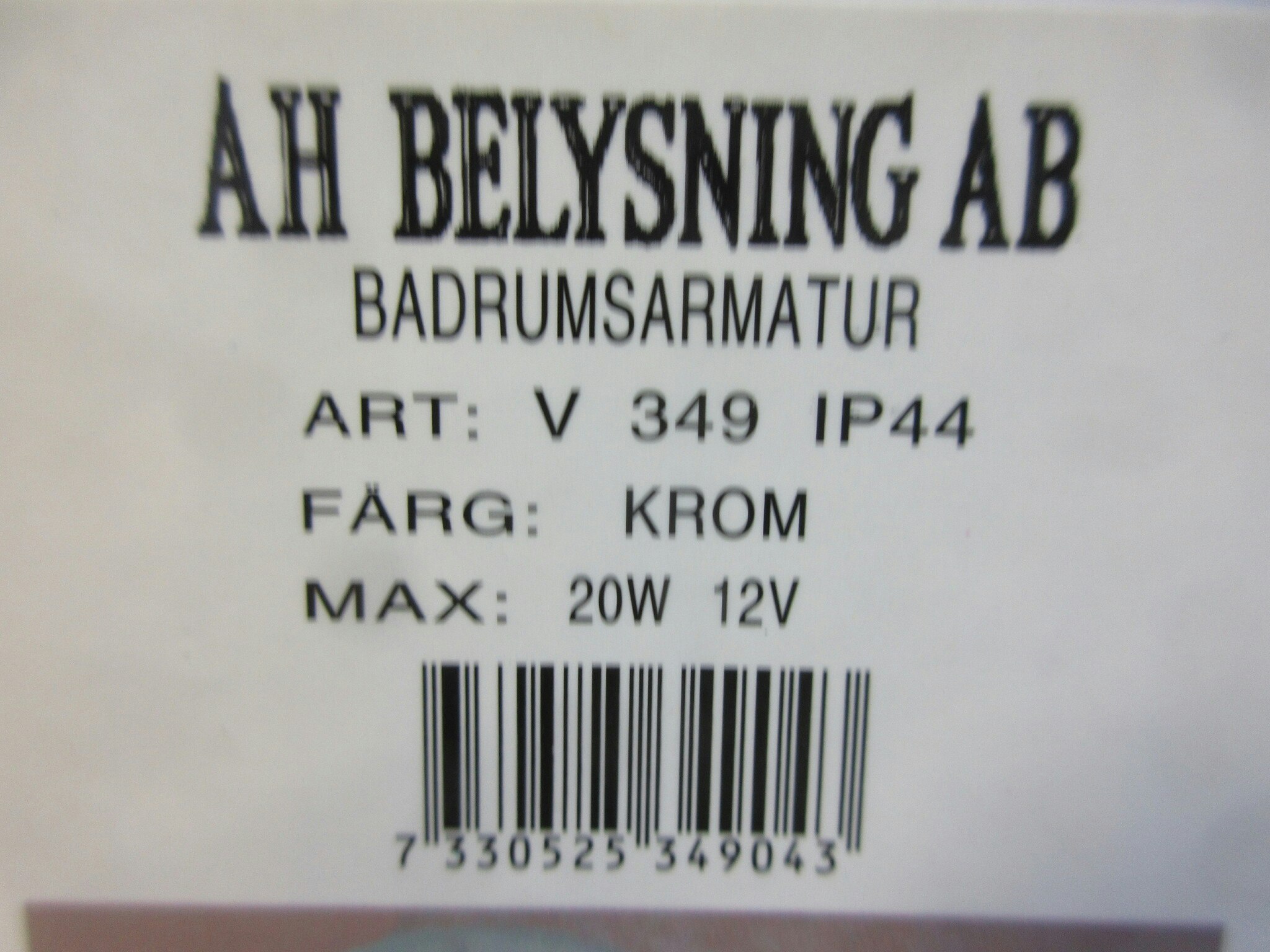 AH Belysning Badrumsarmatur V 349 IP44
